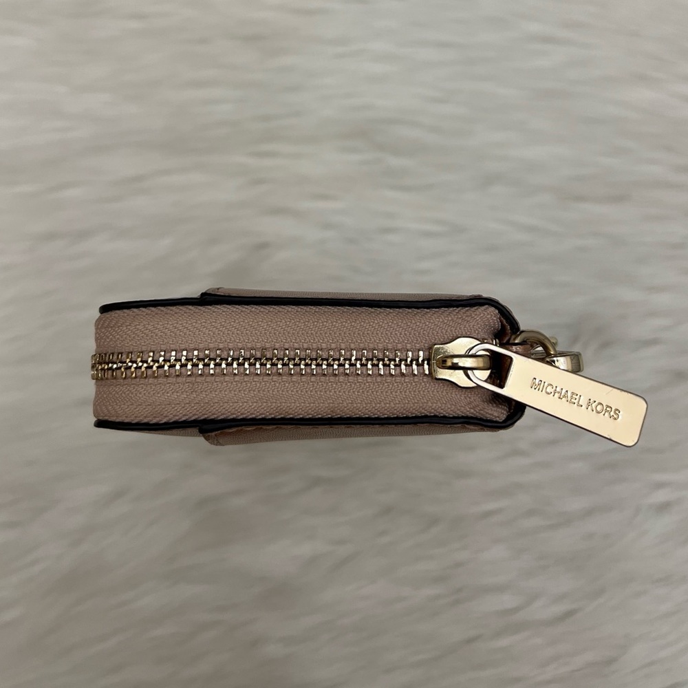 MICHAEL KORS - ROSE GOLD LEATHER LONG ZIP WALLET - Picture 6 of 12